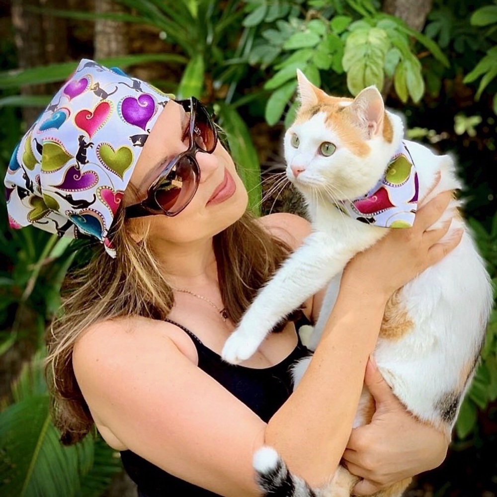 XS cat and matching hooman bandana